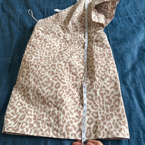 NWT J. Crew One shoulder ruffle dress animal print Size 2 - Picture 10 of 14